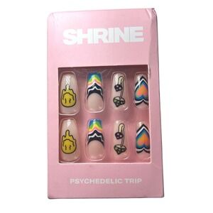 NEW Shrine Psychedelic Trip False Nails Press On Manicure Nail Art 20 Piece gift